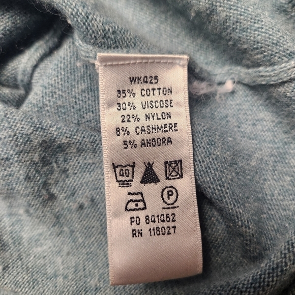 Boden Wool Blend Tunic Sweater Aqua Brown Sz. M - Picture 7 of 8